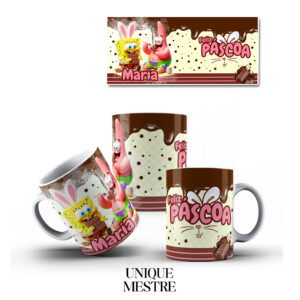 Caneca Personalizada - Coleção de Páscoa - Bob Esponja - COM NOME