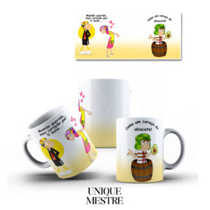 Caneca Personalizada - Dia das Mães - Mamãe Querida meu Coração por Ti Bate, como um caroço de abacate