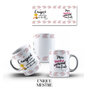Caneca Personalizada - Dia das Mães - Campeã em Arremesso de Chinelo
