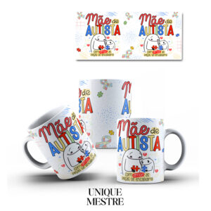 Caneca Personalizada - Dia das Mães - Mãe de Autista - Com amor as peças se encaixam