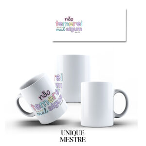 Caneca Personalizada - Coleção Frases Bíblicas | Não temerei mal algum - Salmo 23:4