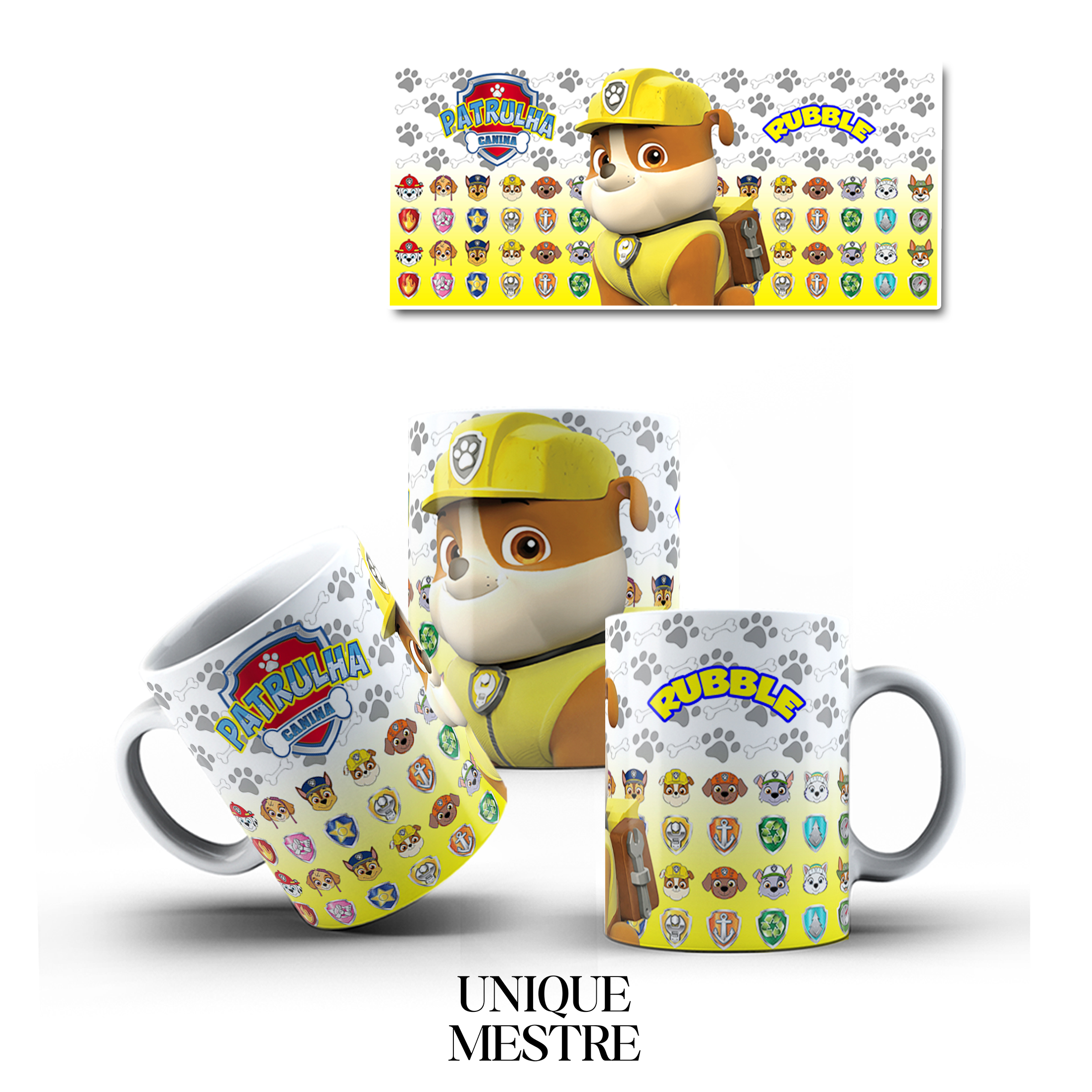 Caneca Personalizada - Coleção Patrulha Canina | Rubble