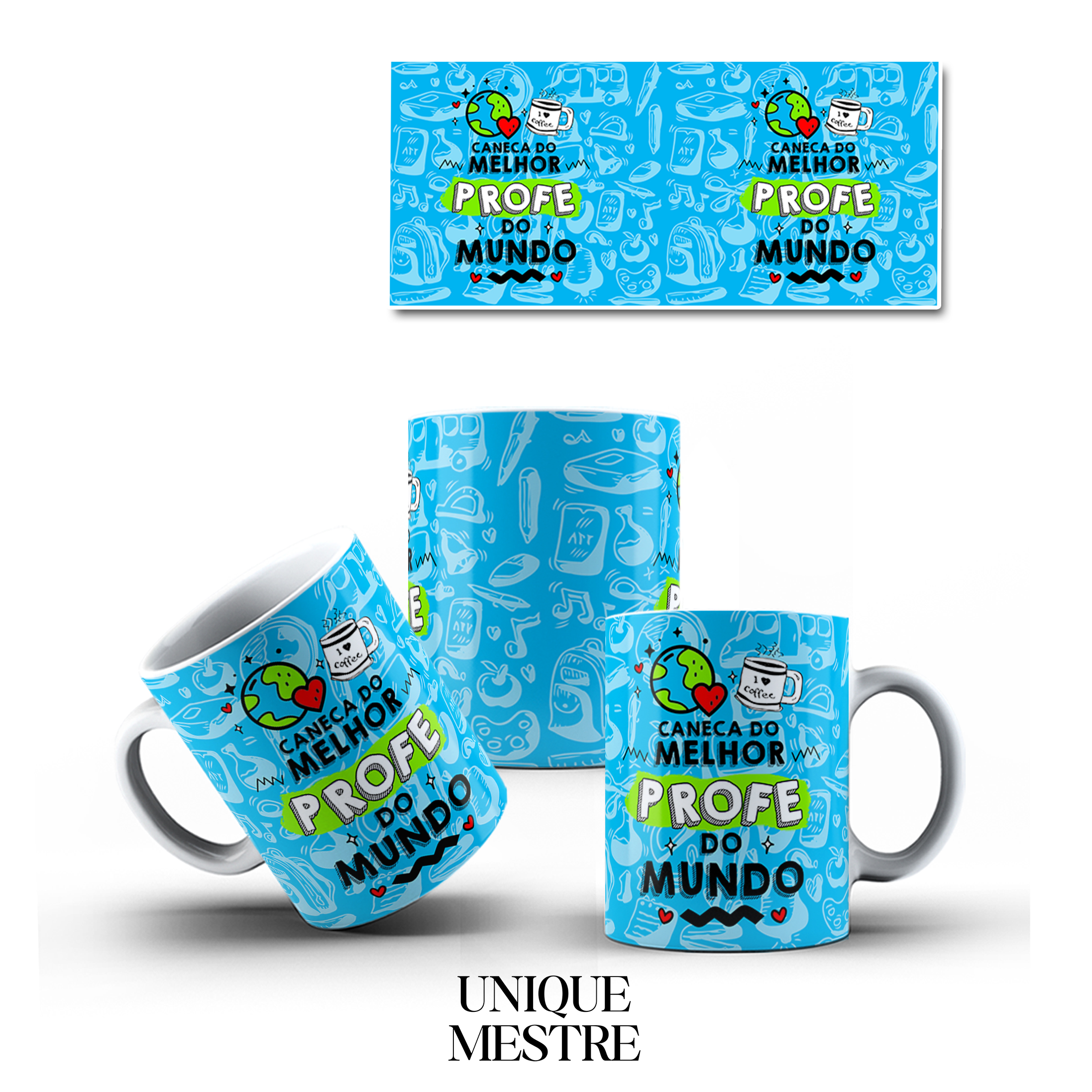 Caneca Personalizada - Coleção Dia dos Professores | Caneca do melhor Profe do mundo