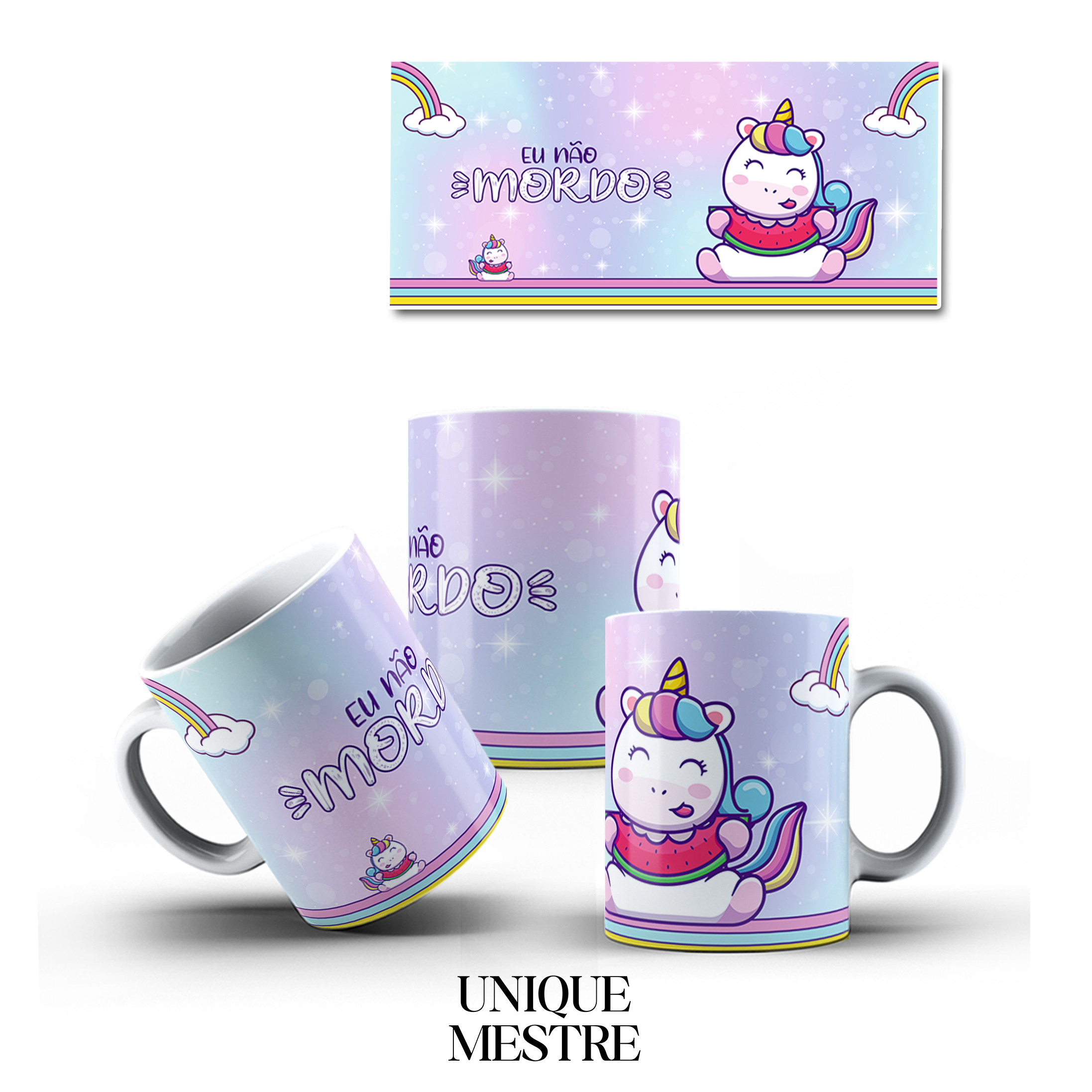 Caneca Personalizada - Coleção Unicórnios | Eu não mordo