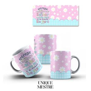 Caneca Personalizada - Coleção Frases Bíblicas | Entregue o seu caminho ao Senhor, confie nEle e o mais Ele fará - Salmos 37:5