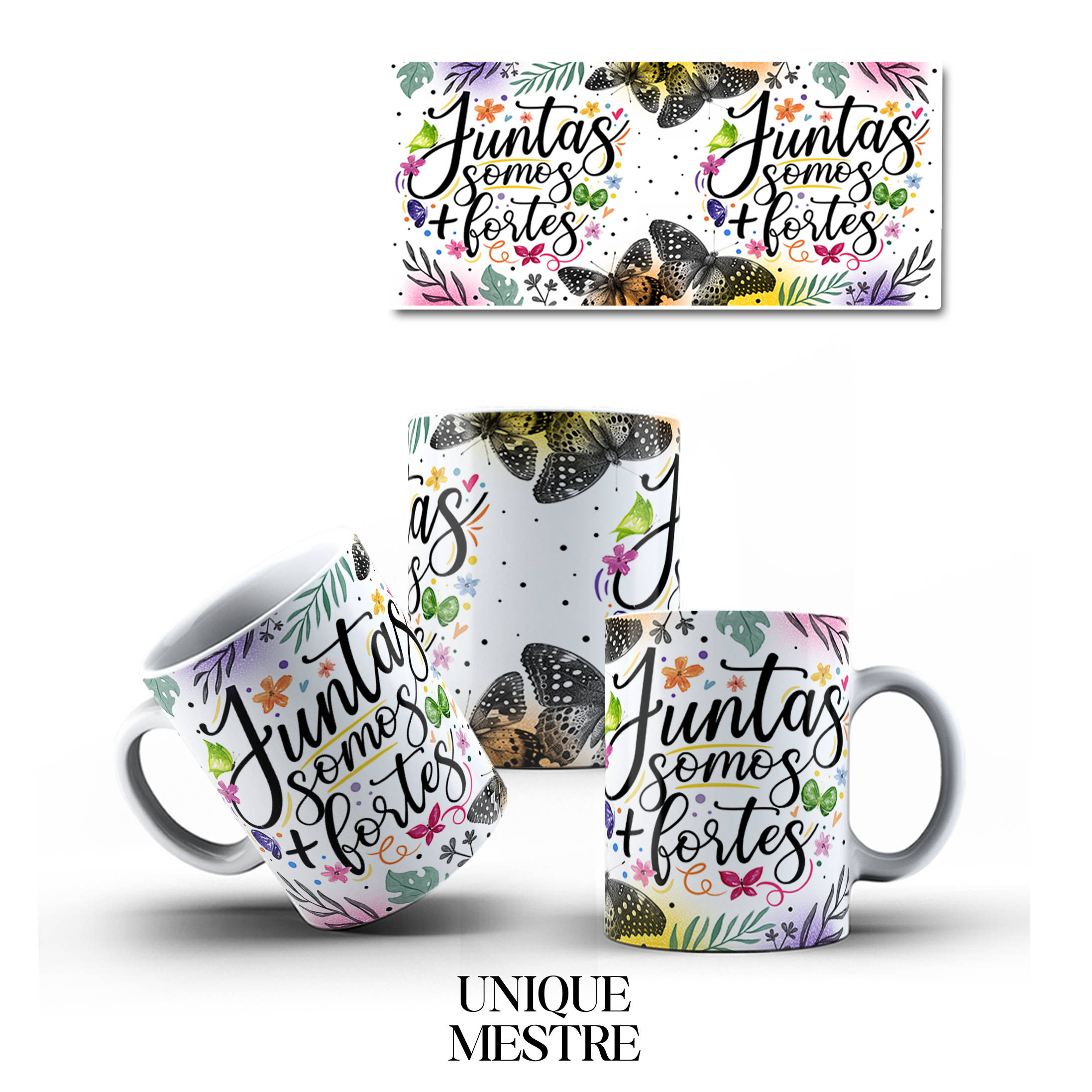 Caneca Personalizada "Juntas Somos + Fortes" | Coleção Amizade