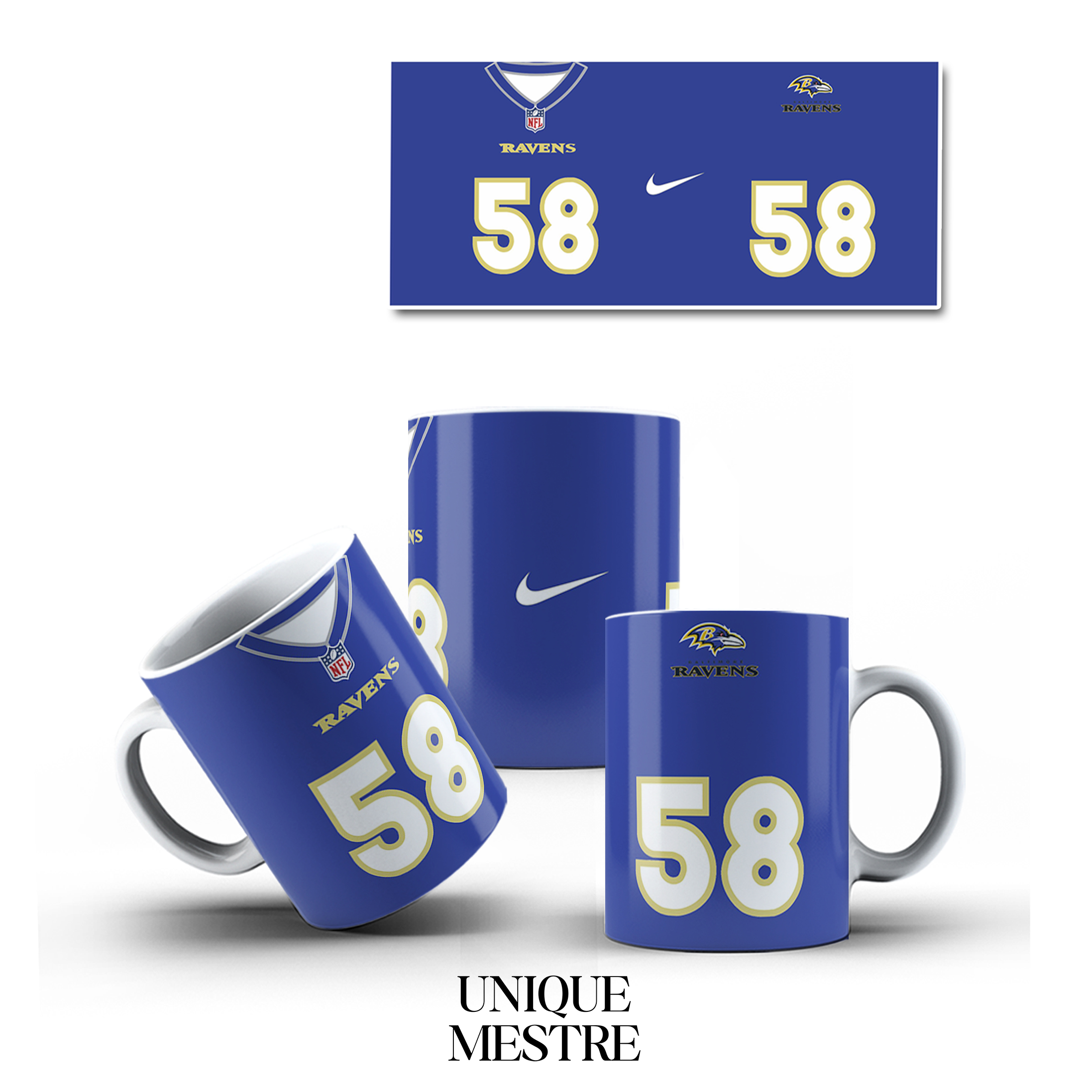 Caneca Personalizada - Coleção Times NFL | RAVENS-NORTE-NFL