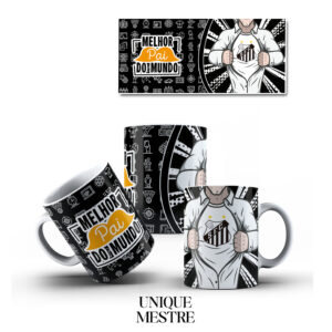 Caneca Personalizada - Coleção Dia dos Pais | Melhor Pai do Mundo - Santos - Modelo 24